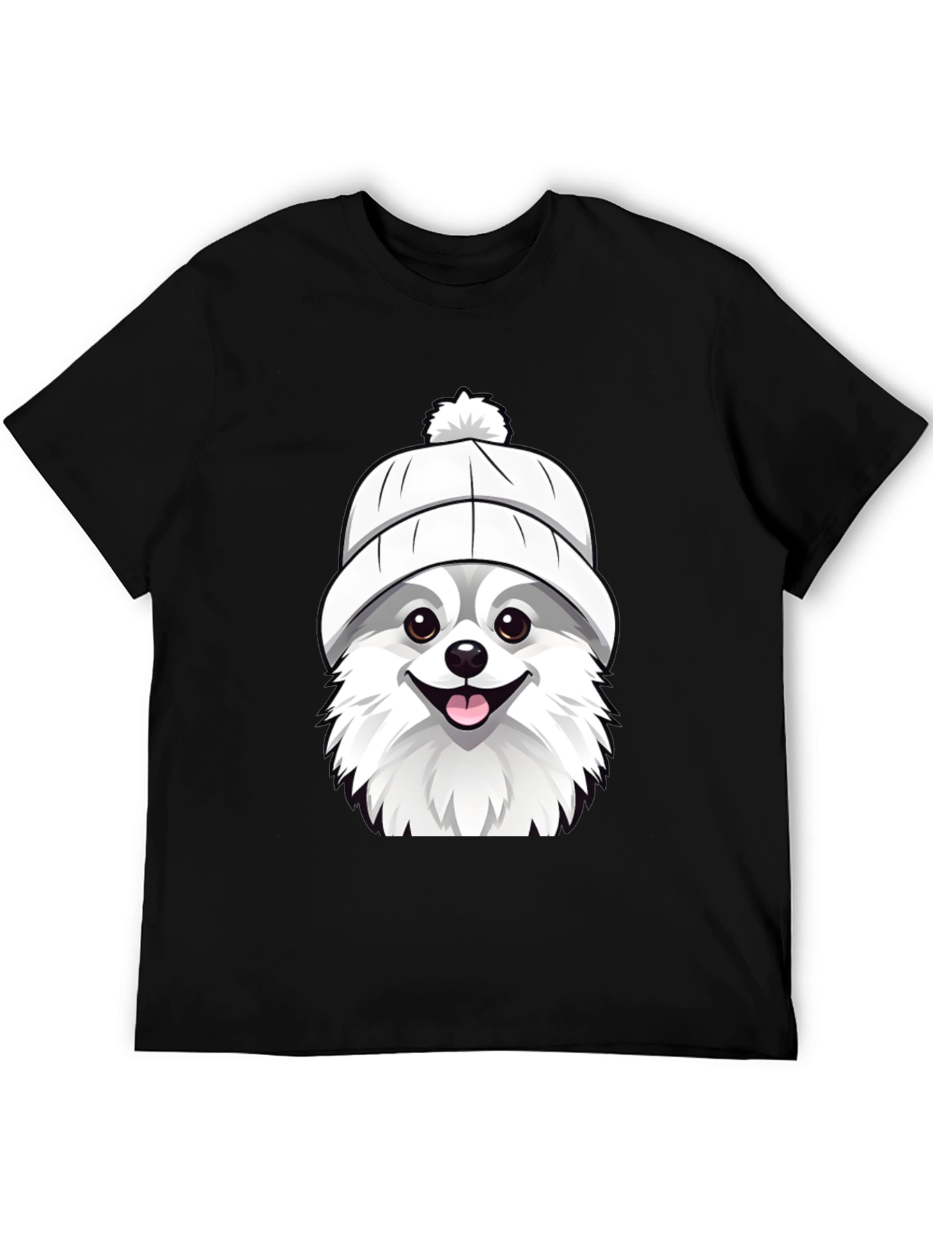 Dog in Hat Graphic Tee - Black