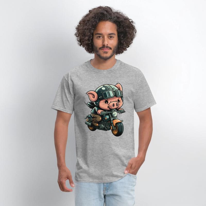 Motorcycle Pig Funny Biker Rider Bike Motorcyclist