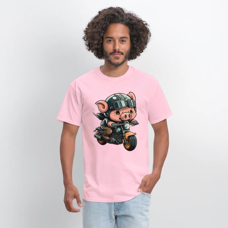 Motorcycle Pig Funny Biker Rider Bike Motorcyclist