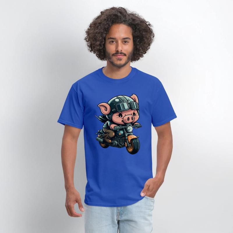 Motorcycle Pig Funny Biker Rider Bike Motorcyclist