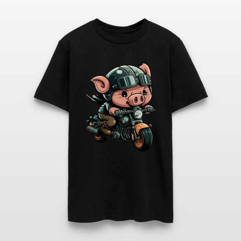 Motorcycle Pig Funny Biker Rider Bike Motorcyclist