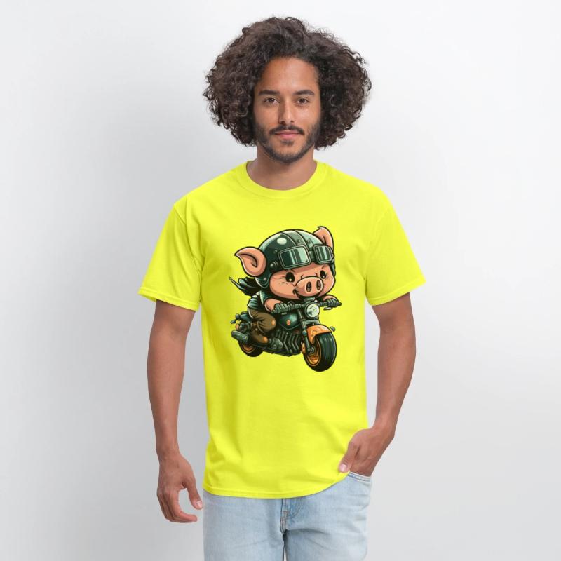 Motorcycle Pig Funny Biker Rider Bike Motorcyclist