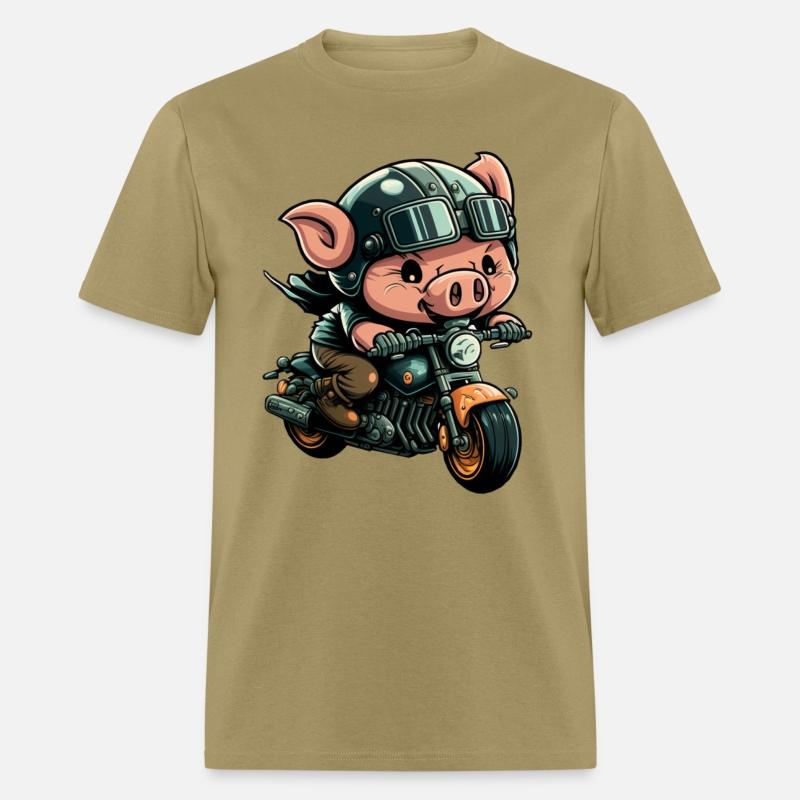 Motorcycle Pig Funny Biker Rider Bike Motorcyclist