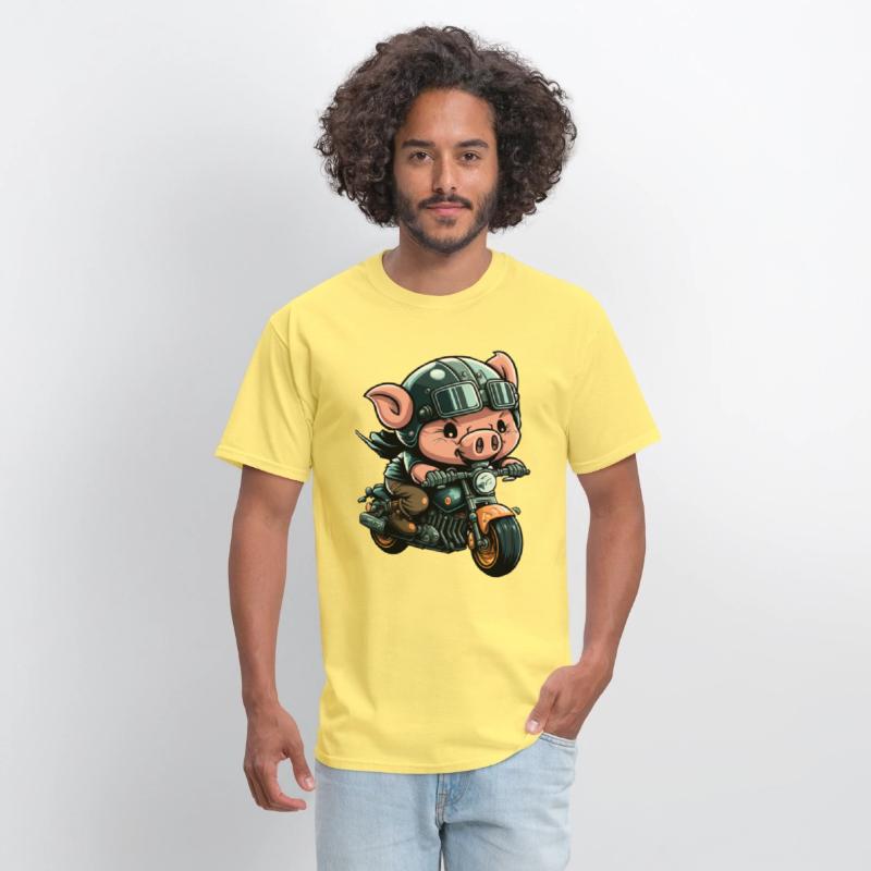 Motorcycle Pig Funny Biker Rider Bike Motorcyclist