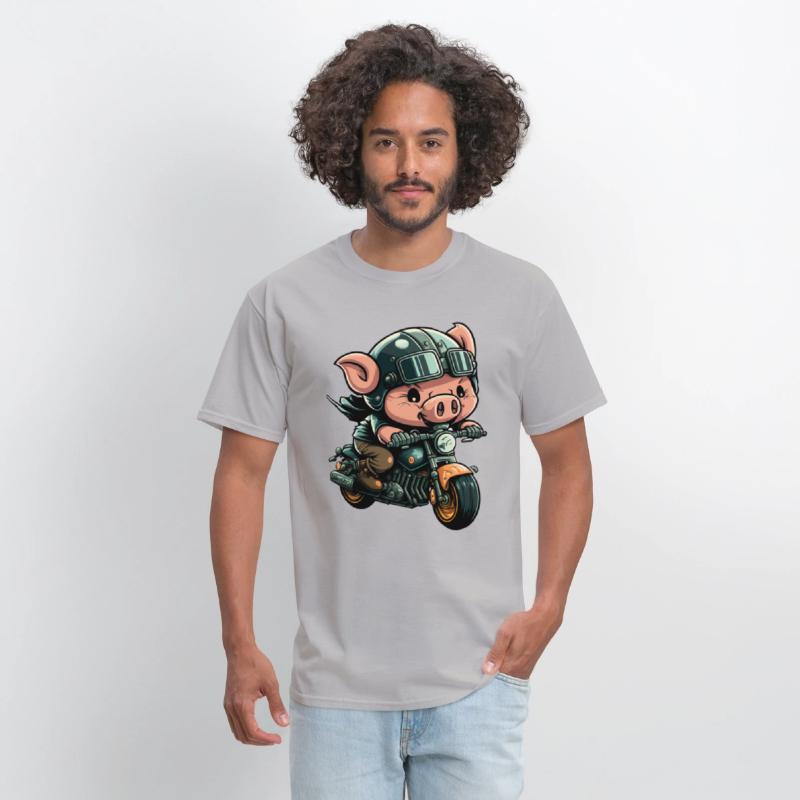 Motorcycle Pig Funny Biker Rider Bike Motorcyclist