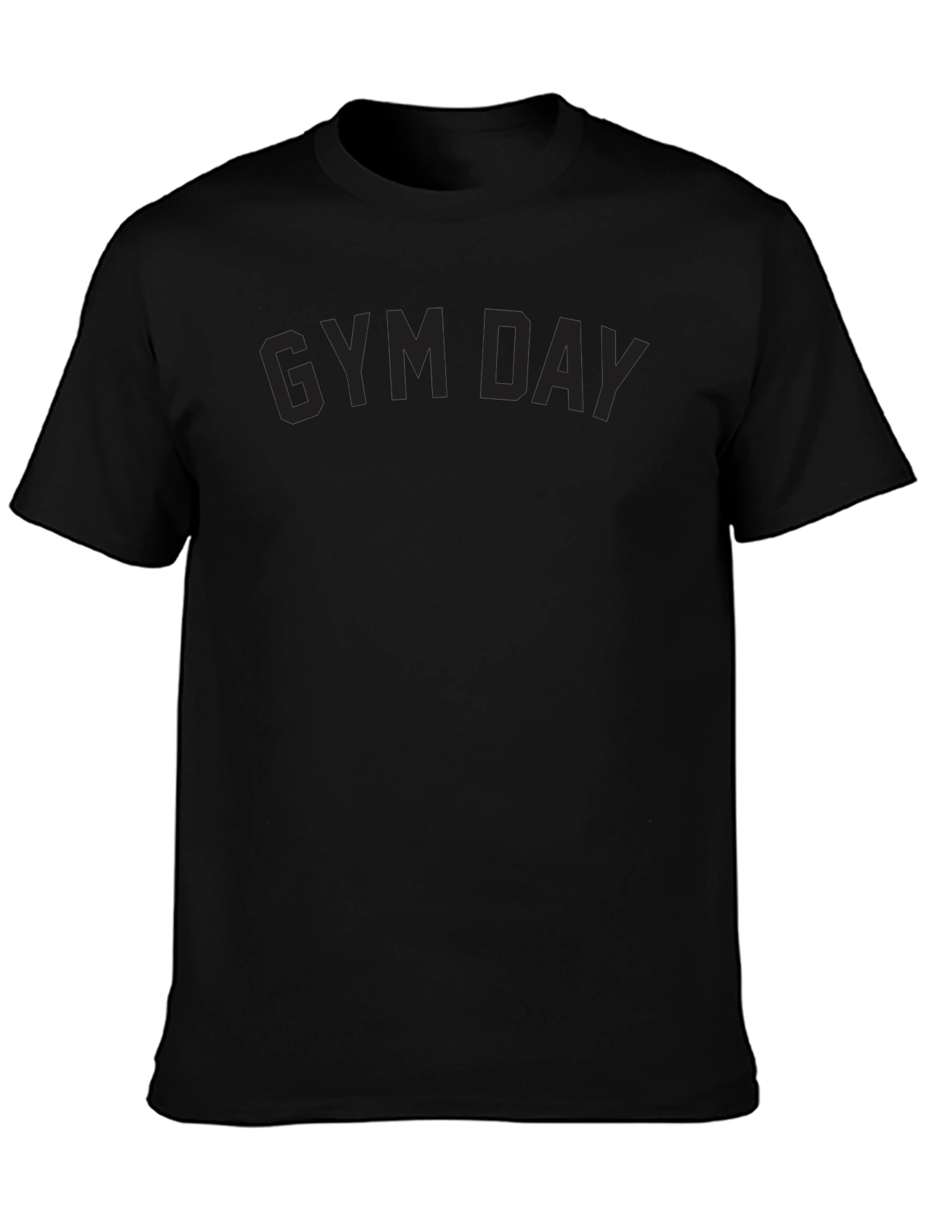 Mens Black Gym Day Crewneck T-Shirt