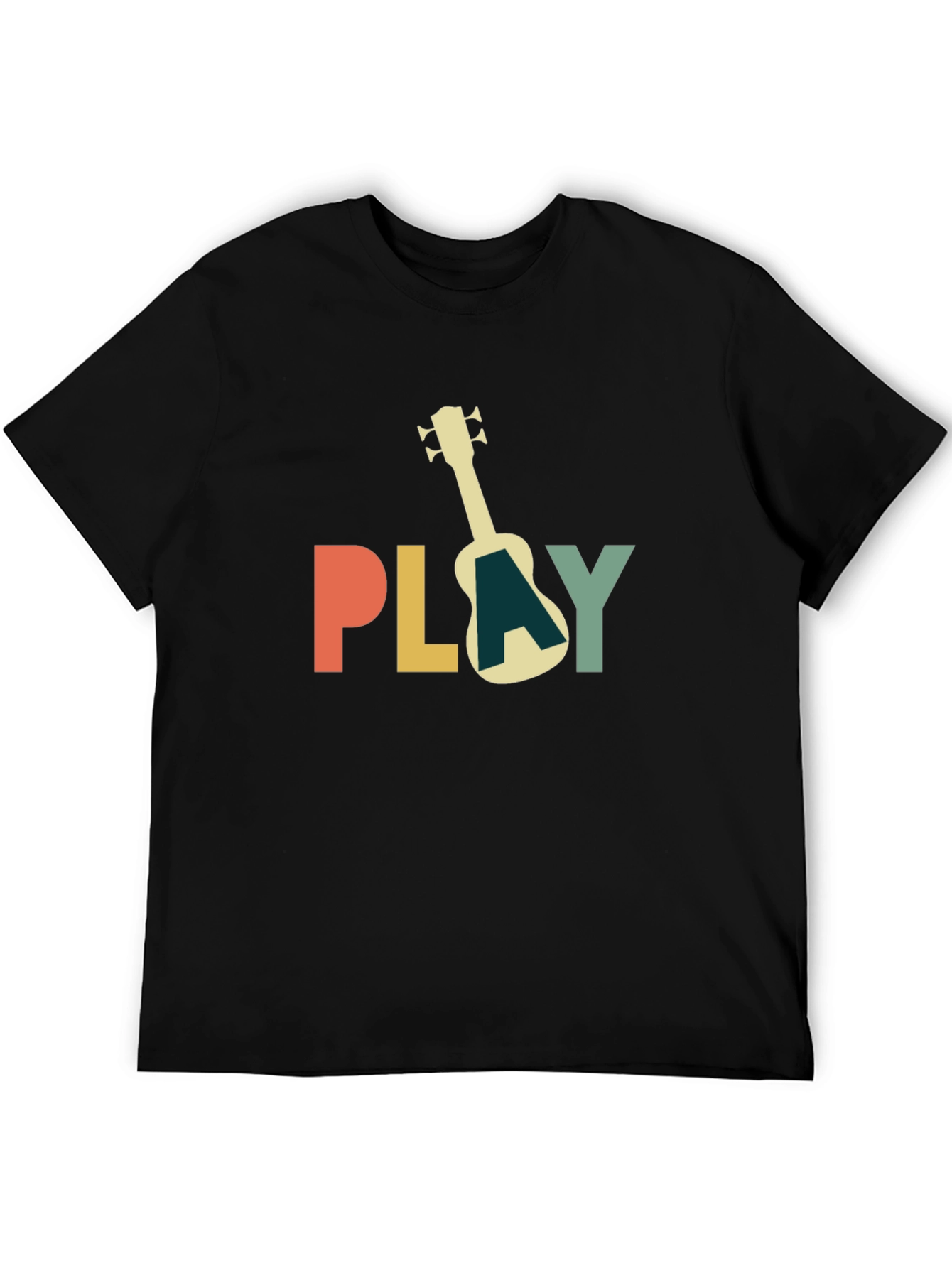 Play Ukulele Black T-Shirt - Music Lover Tee