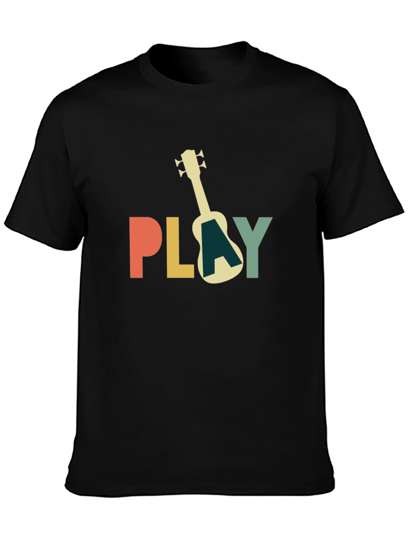 Play Ukulele Black T-Shirt - Music Lover Tee