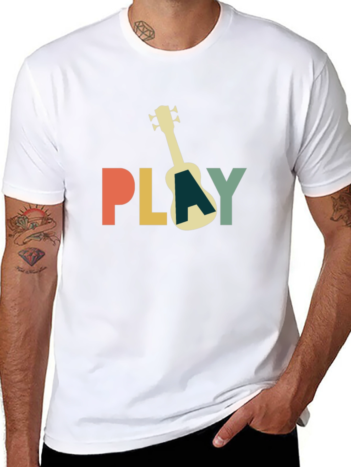 Play Ukulele Black T-Shirt - Music Lover Tee
