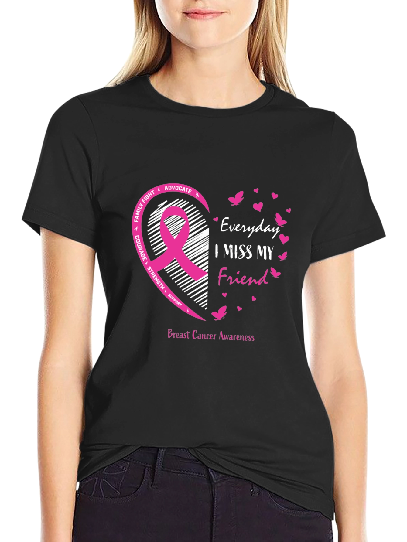 Breast Cancer Awareness I Miss My Friend T-Shirt