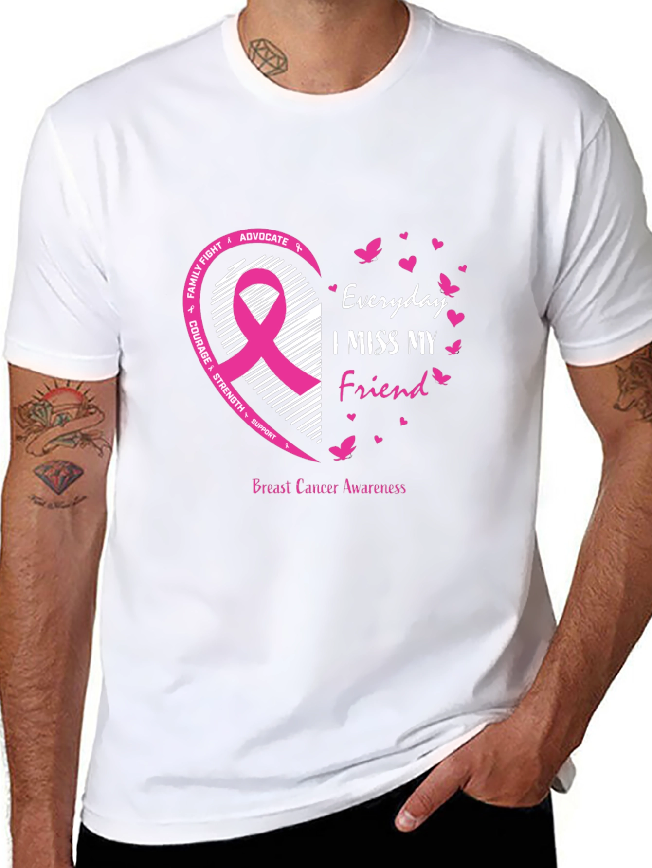 Breast Cancer Awareness I Miss My Friend T-Shirt
