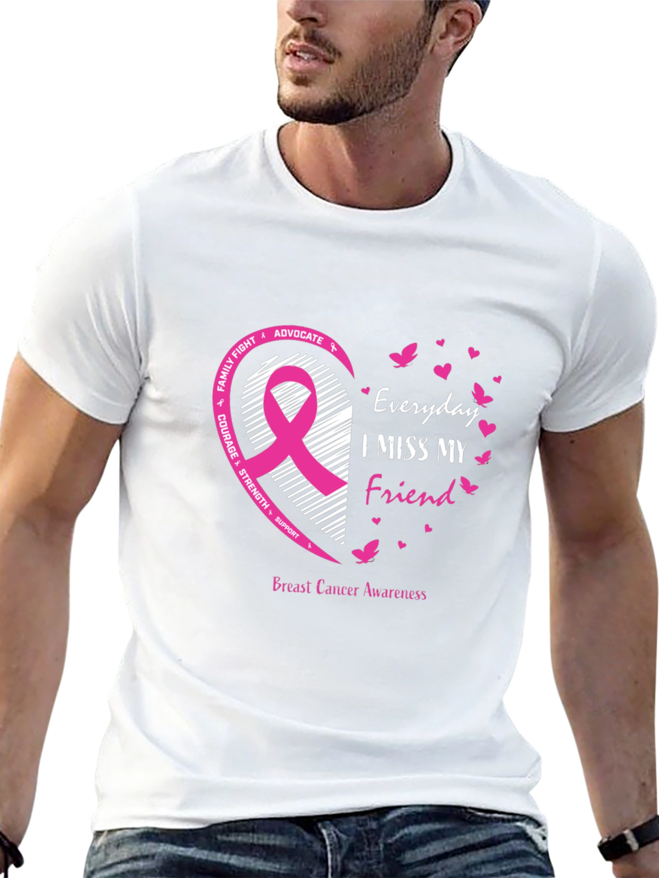 Breast Cancer Awareness I Miss My Friend T-Shirt