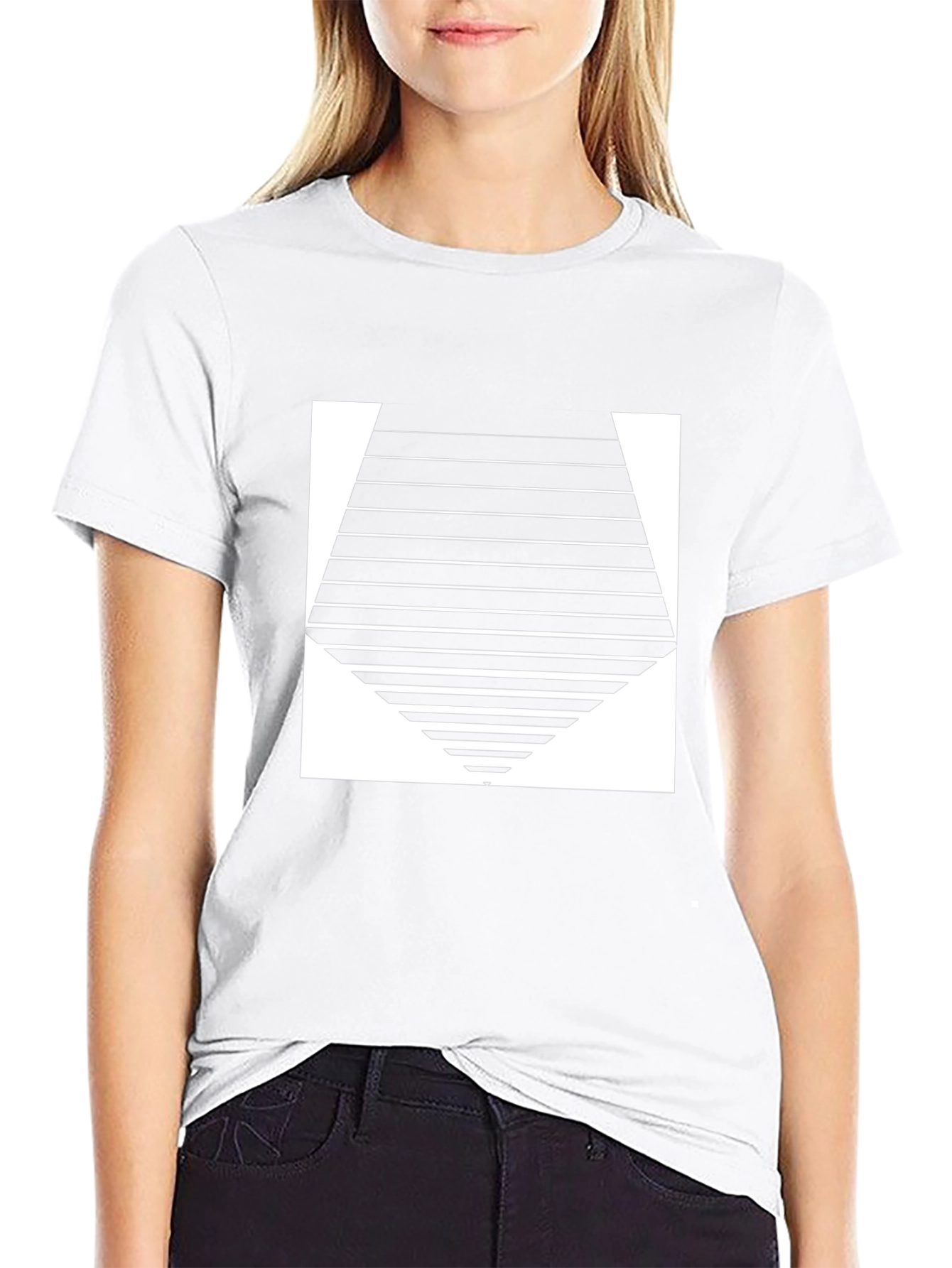 Geometric Striped Graphic Tee