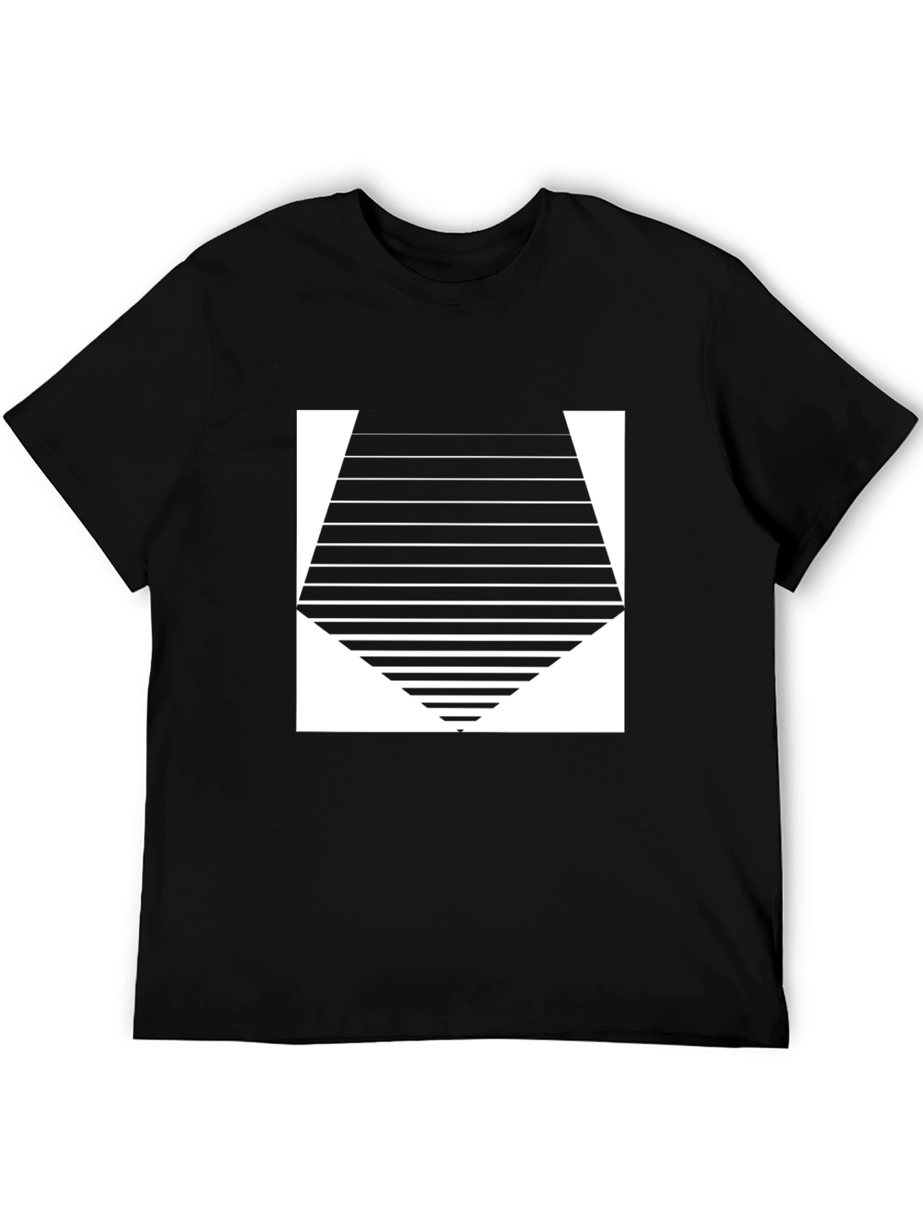 Geometric Striped Graphic Tee