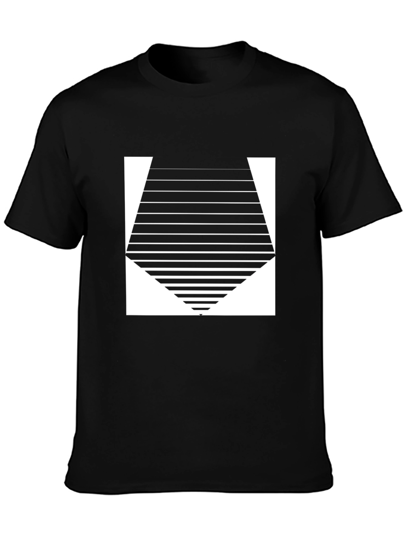 Geometric Striped Graphic Tee