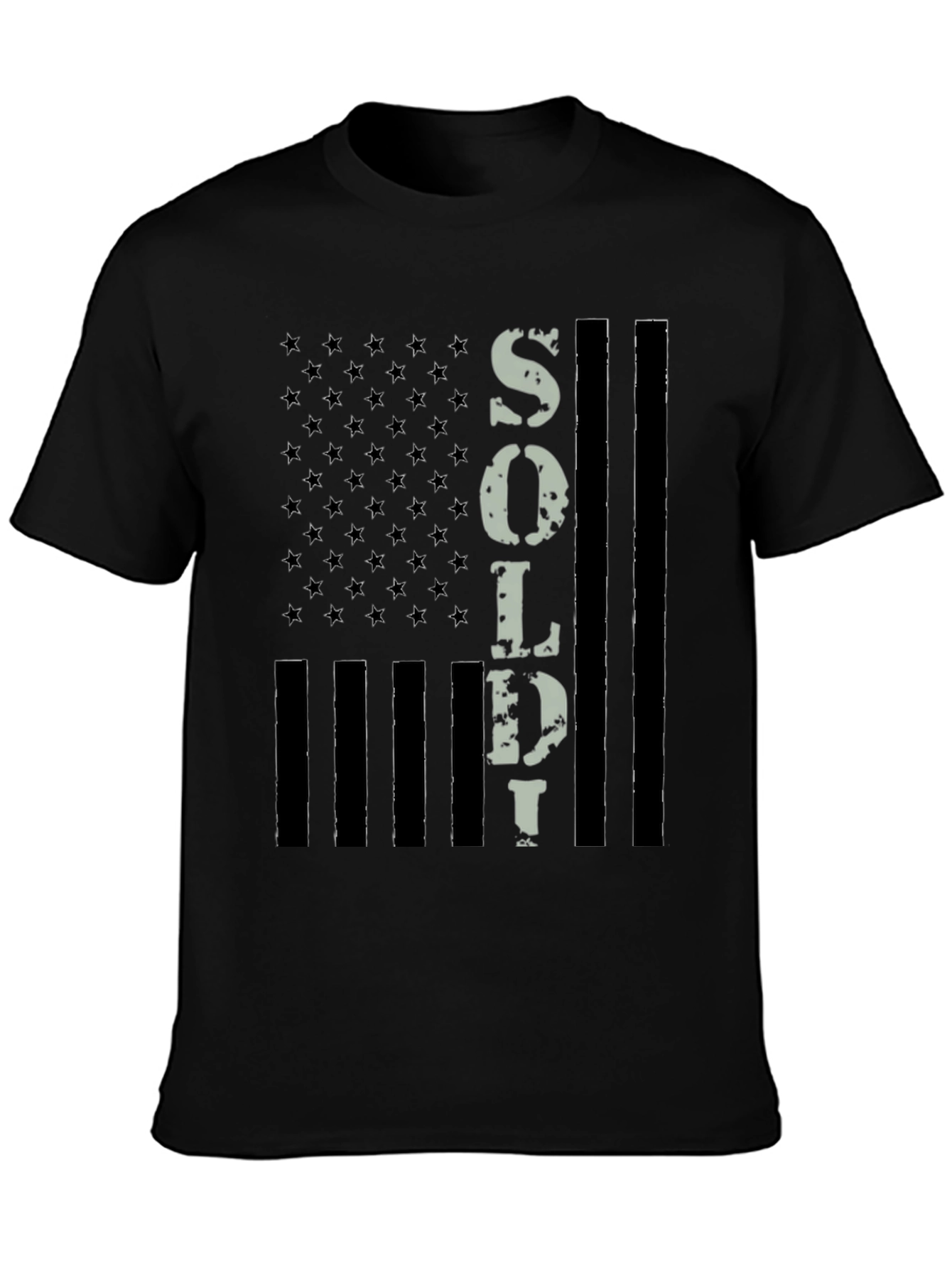 American Flag Soldier Graphic T-Shirt