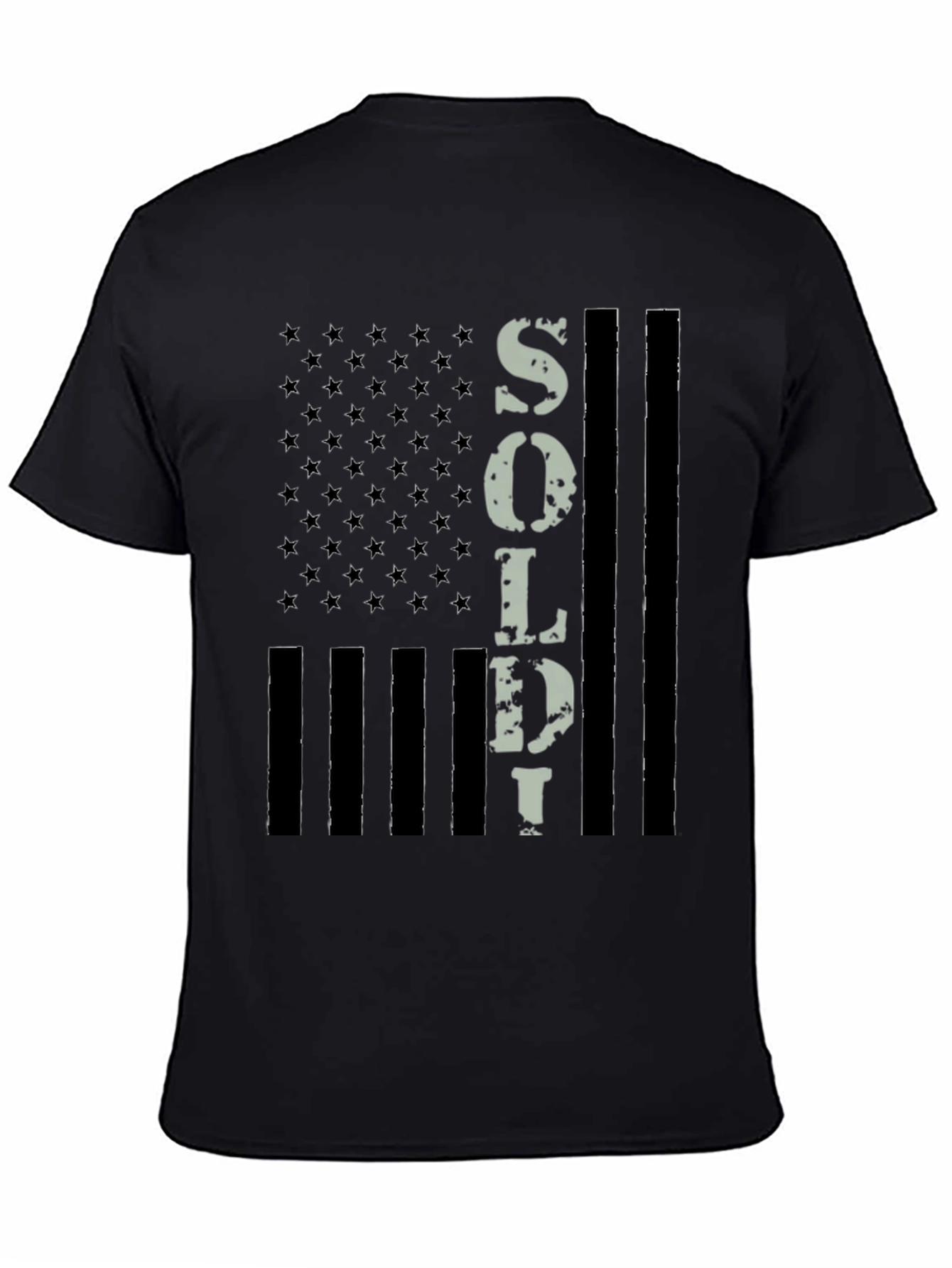American Flag Soldier Graphic T-Shirt