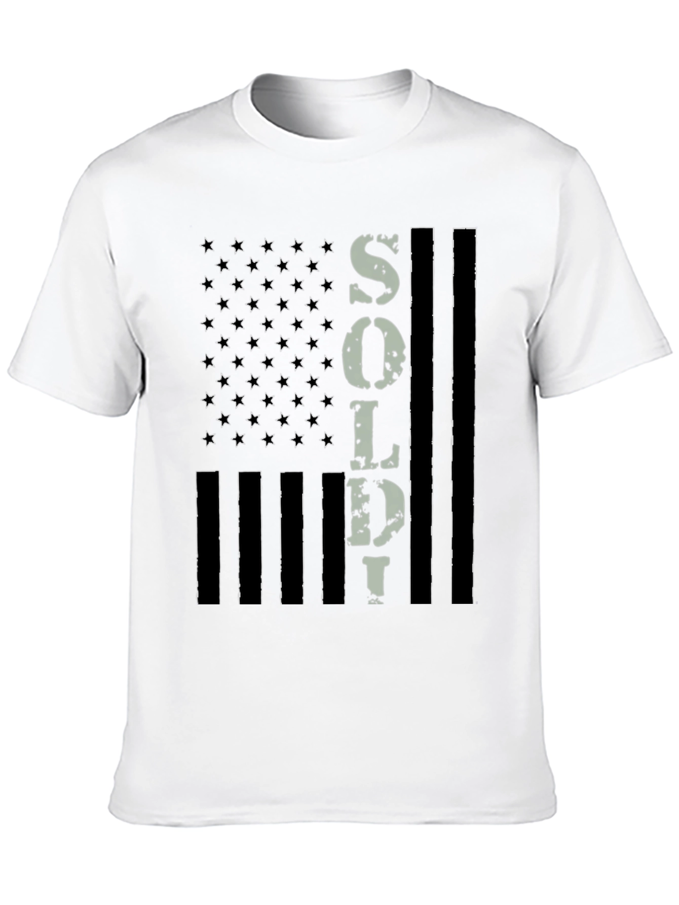 American Flag Soldier Graphic T-Shirt