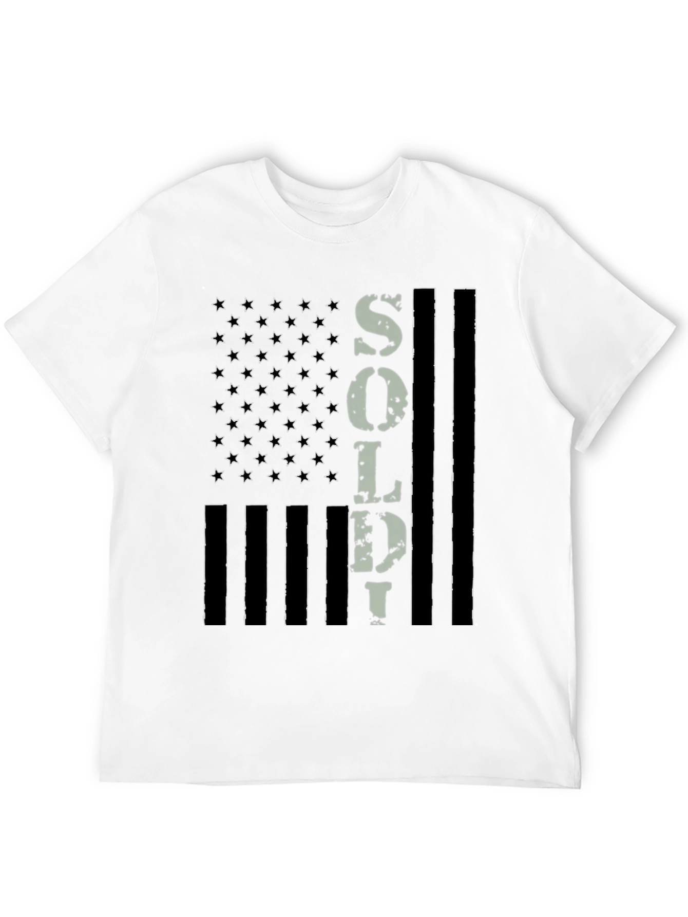 American Flag Soldier Graphic T-Shirt