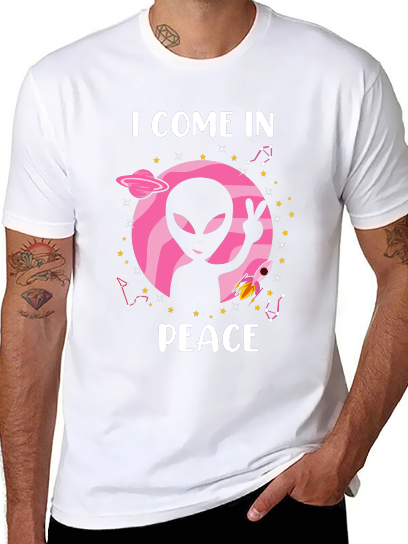 I Come in Peace Alien Graphic Tee