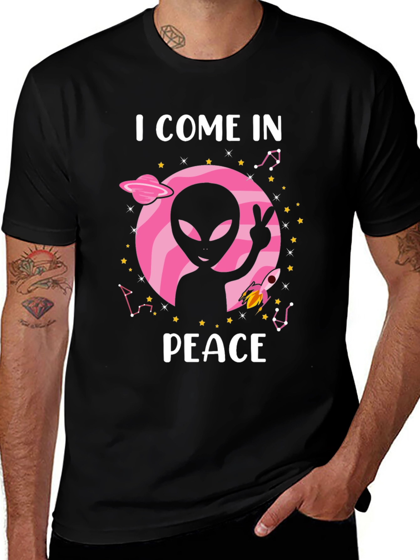 I Come in Peace Alien Graphic Tee