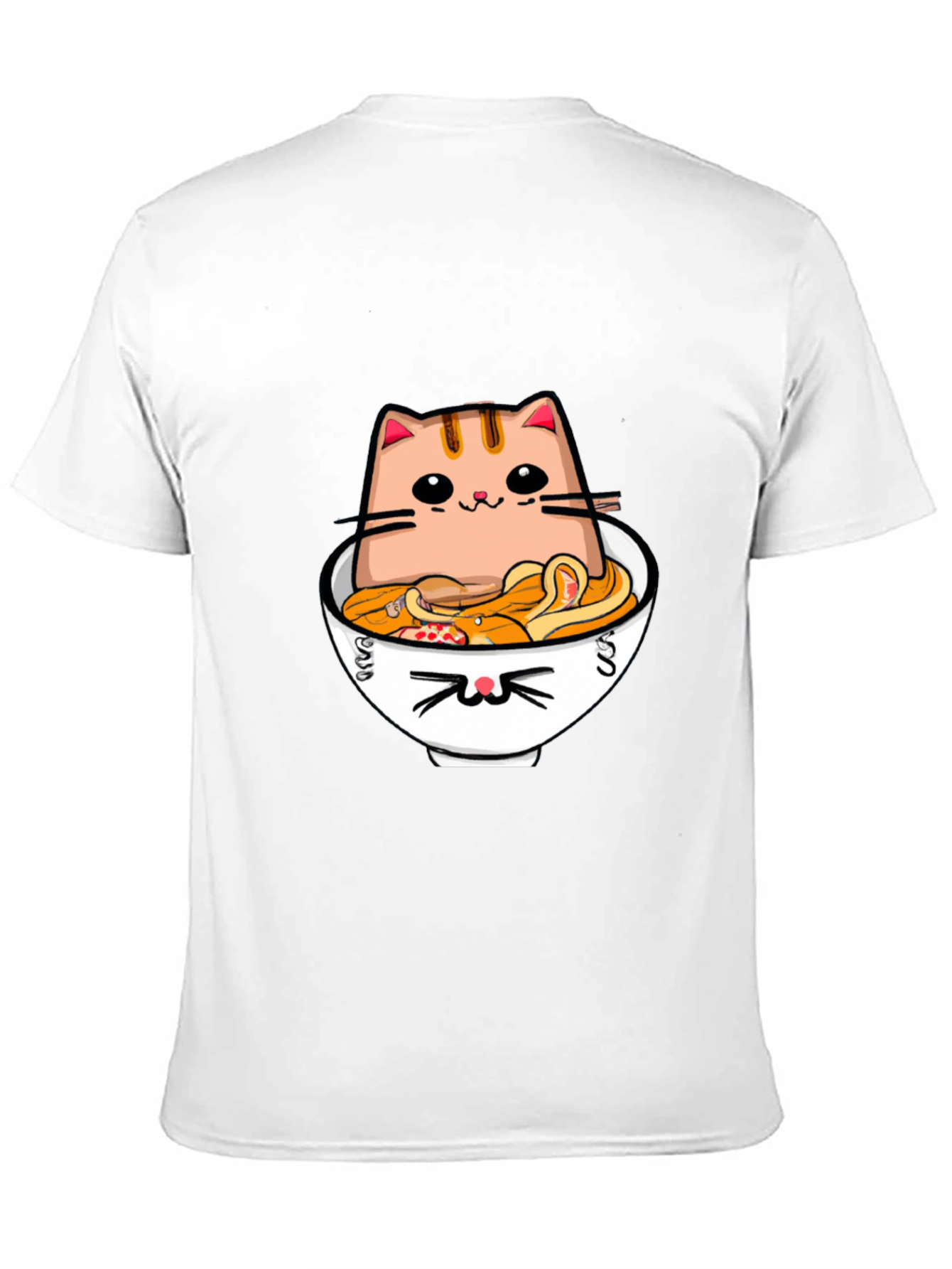 Cat Ramen T-Shirt - Kawaii Noodle Bowl Design