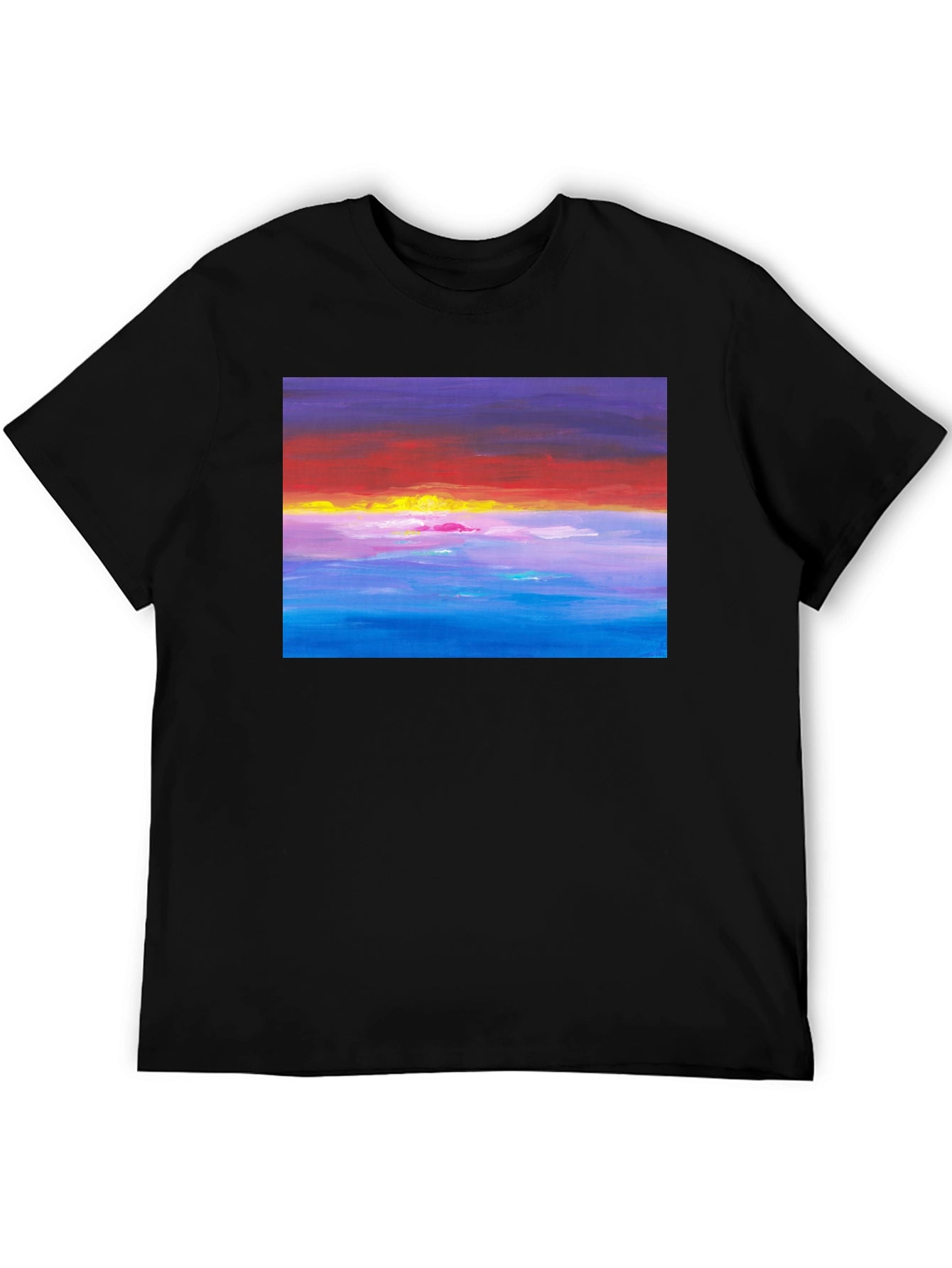 Sunset Seascape Graphic Tee - Black