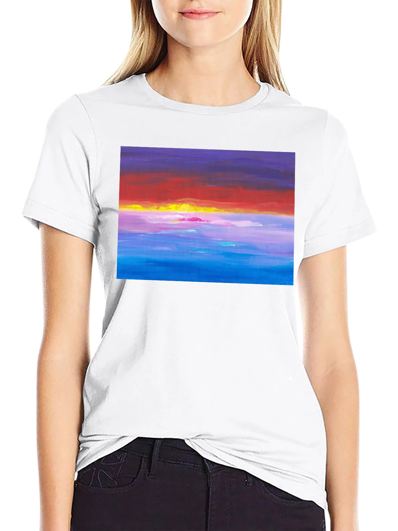 Sunset Seascape Graphic Tee - Black