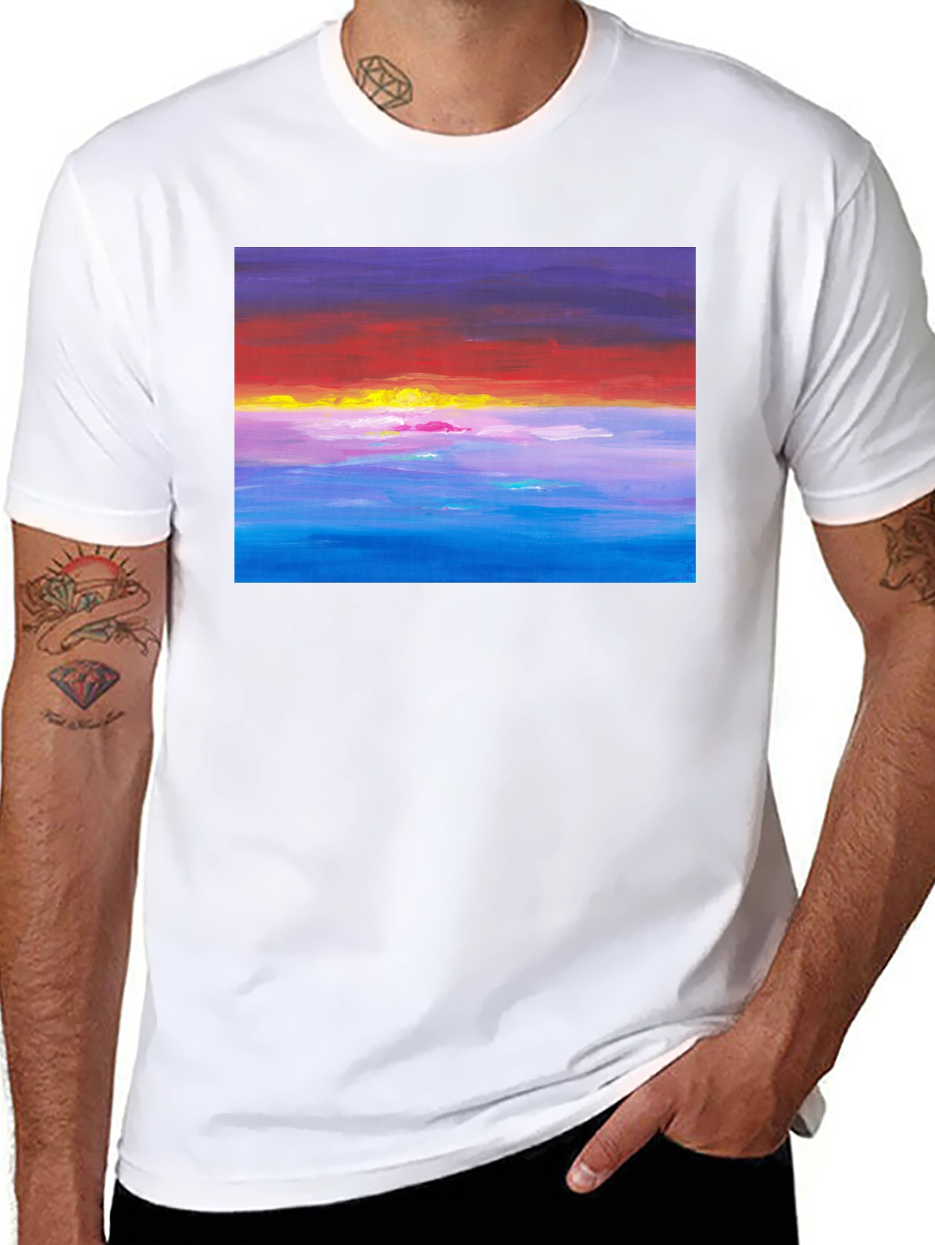 Sunset Seascape Graphic Tee - Black