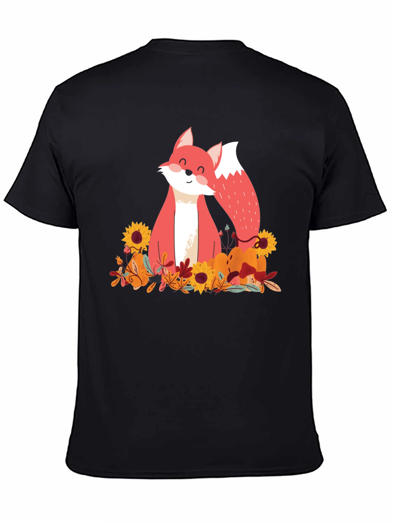 Autumn Fox Graphic Tee - Unisex Black T-Shirt