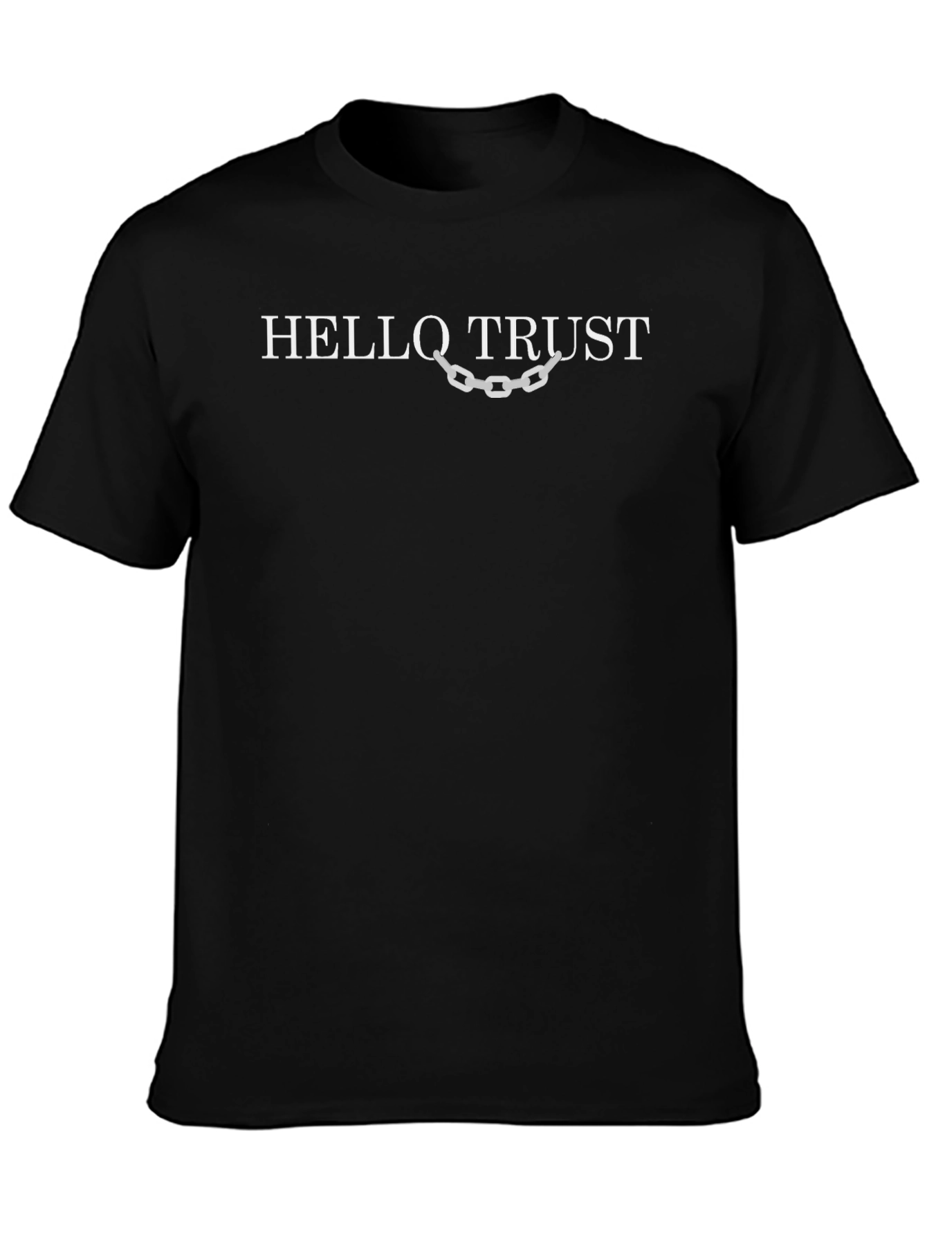 Hello Trust Graphic Tee - Black Cotton Casual T-Shirt