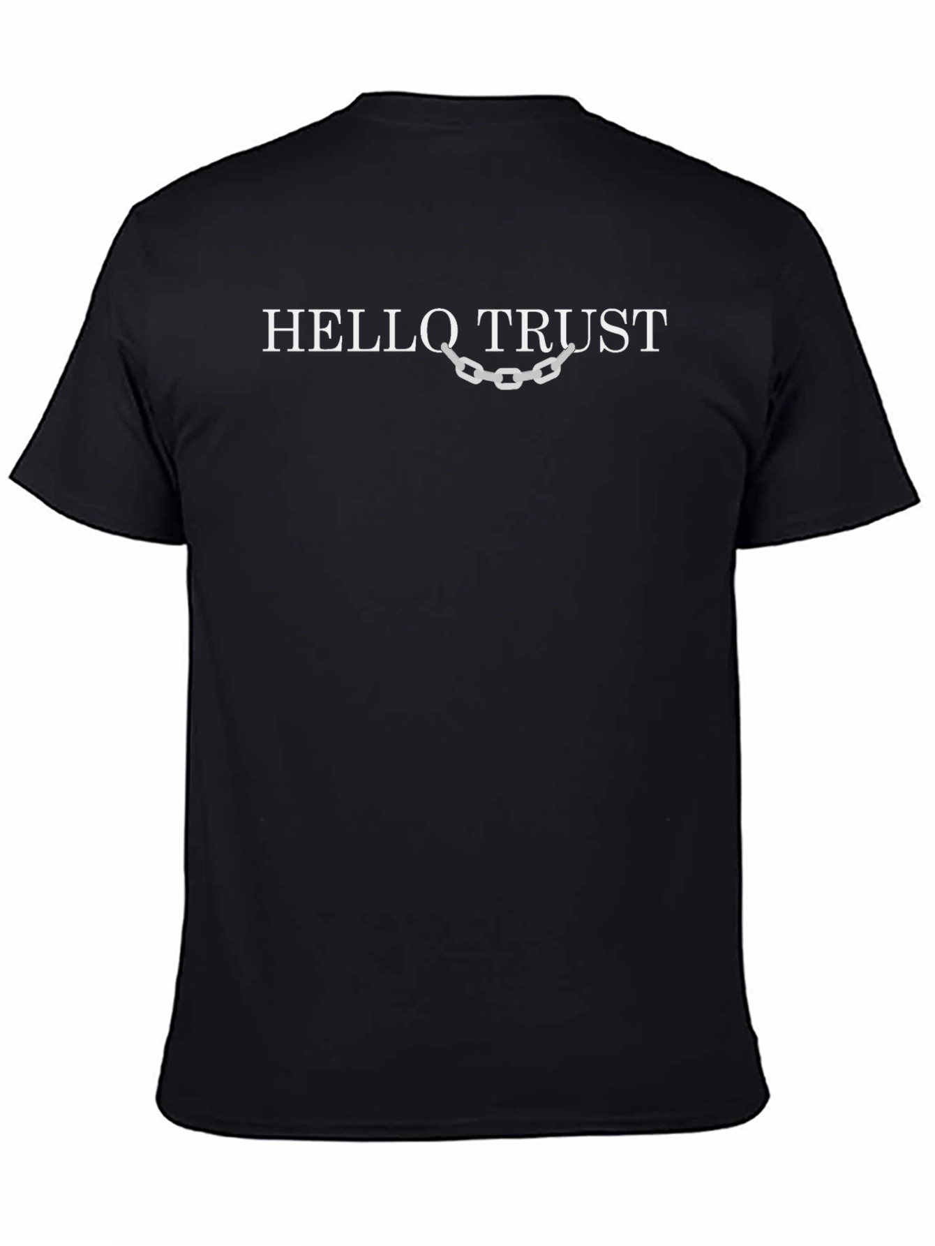 Hello Trust Graphic Tee - Black Cotton Casual T-Shirt