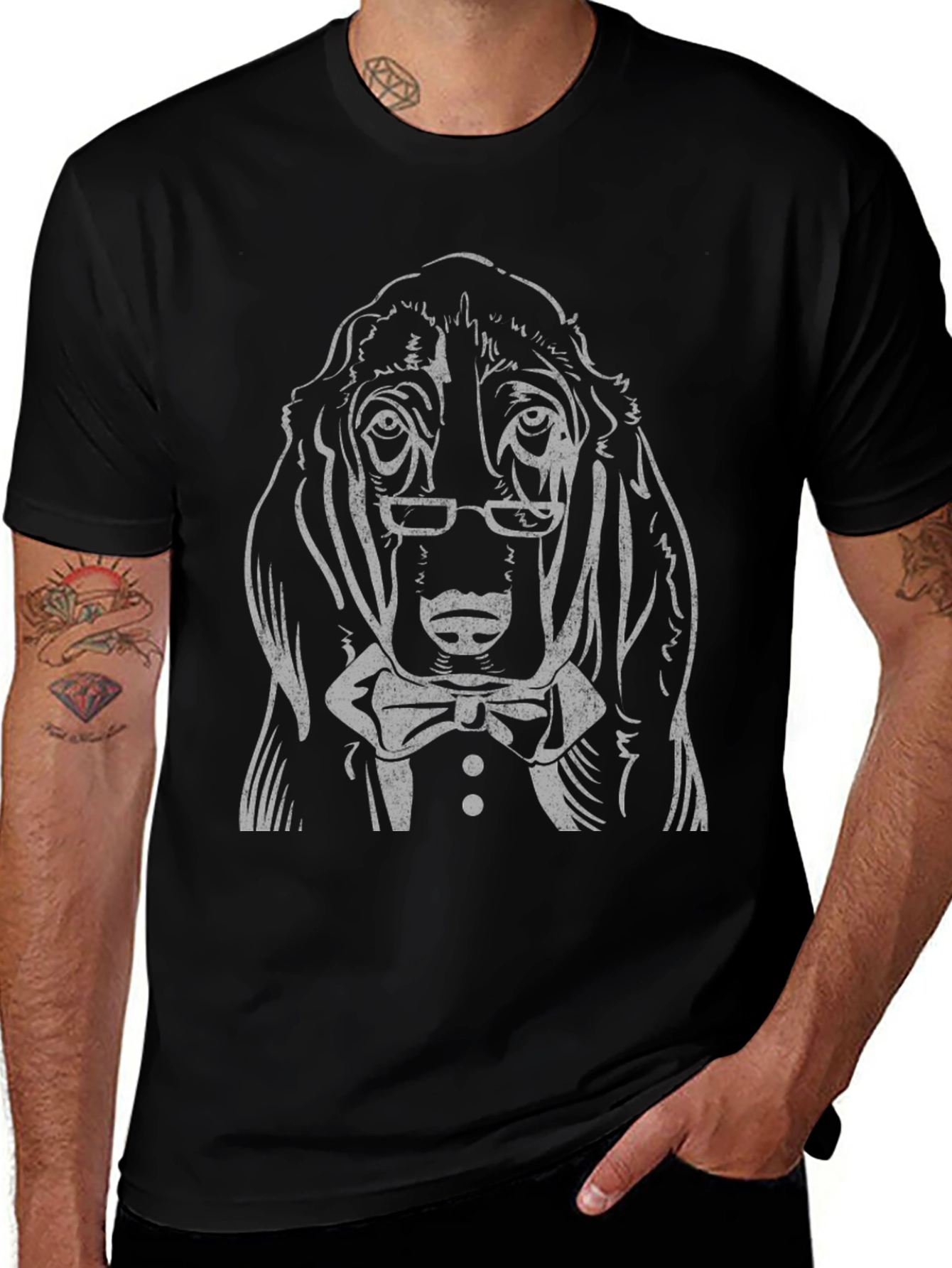 Dapper Dog Graphic Tee - Mens Black T-Shirt