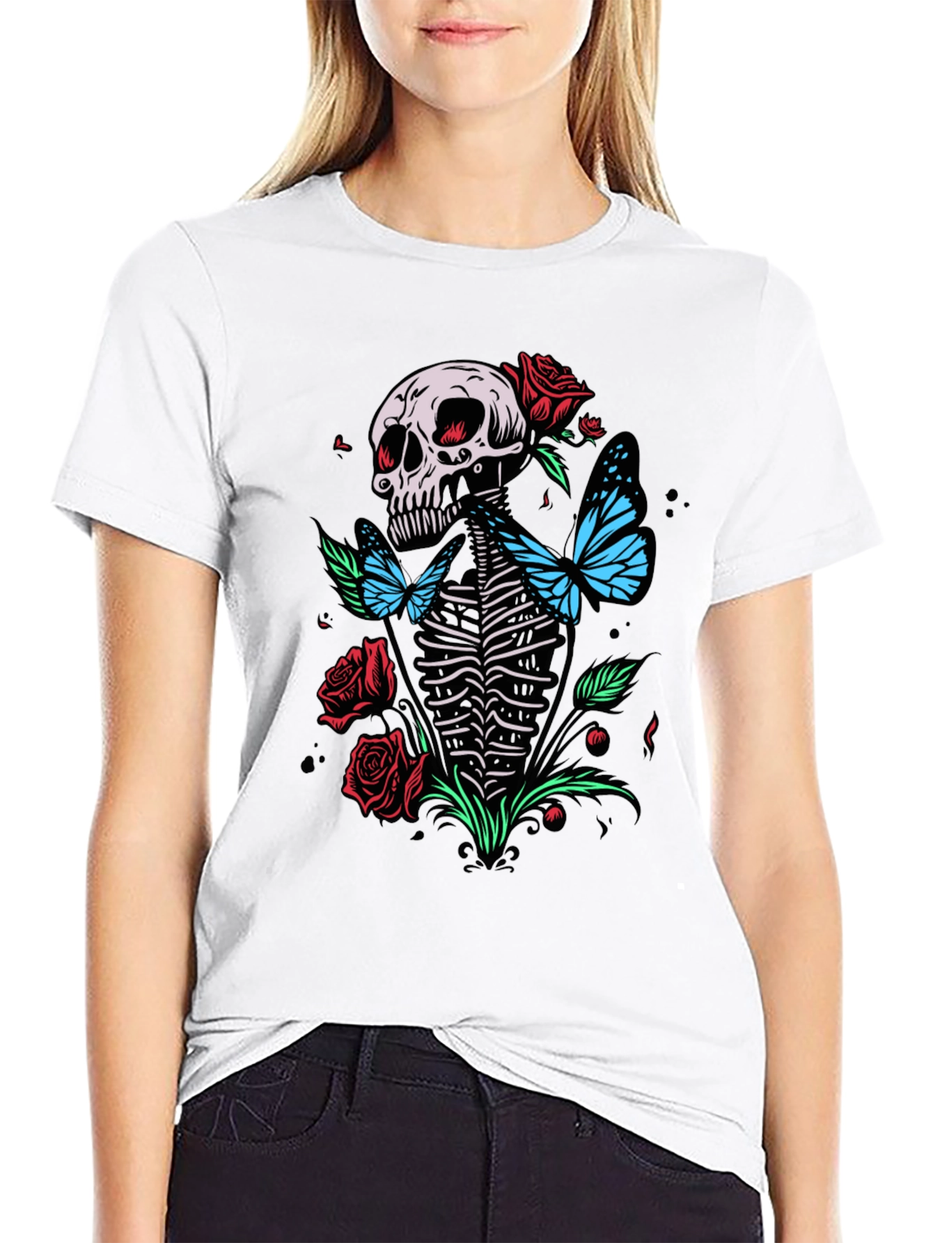 Skull & Butterfly Graphic Tee