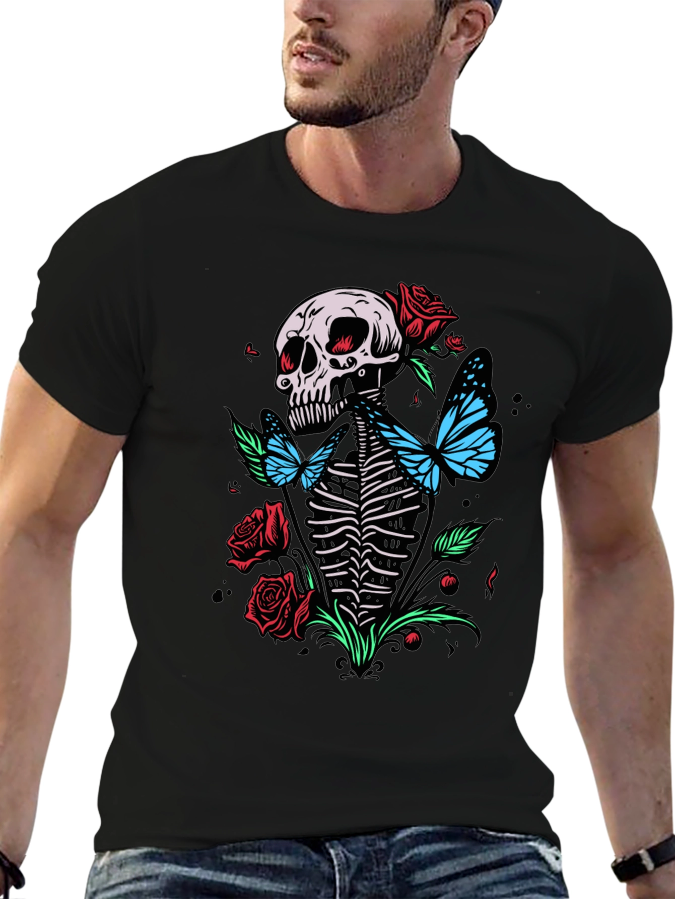 Skull & Butterfly Graphic Tee