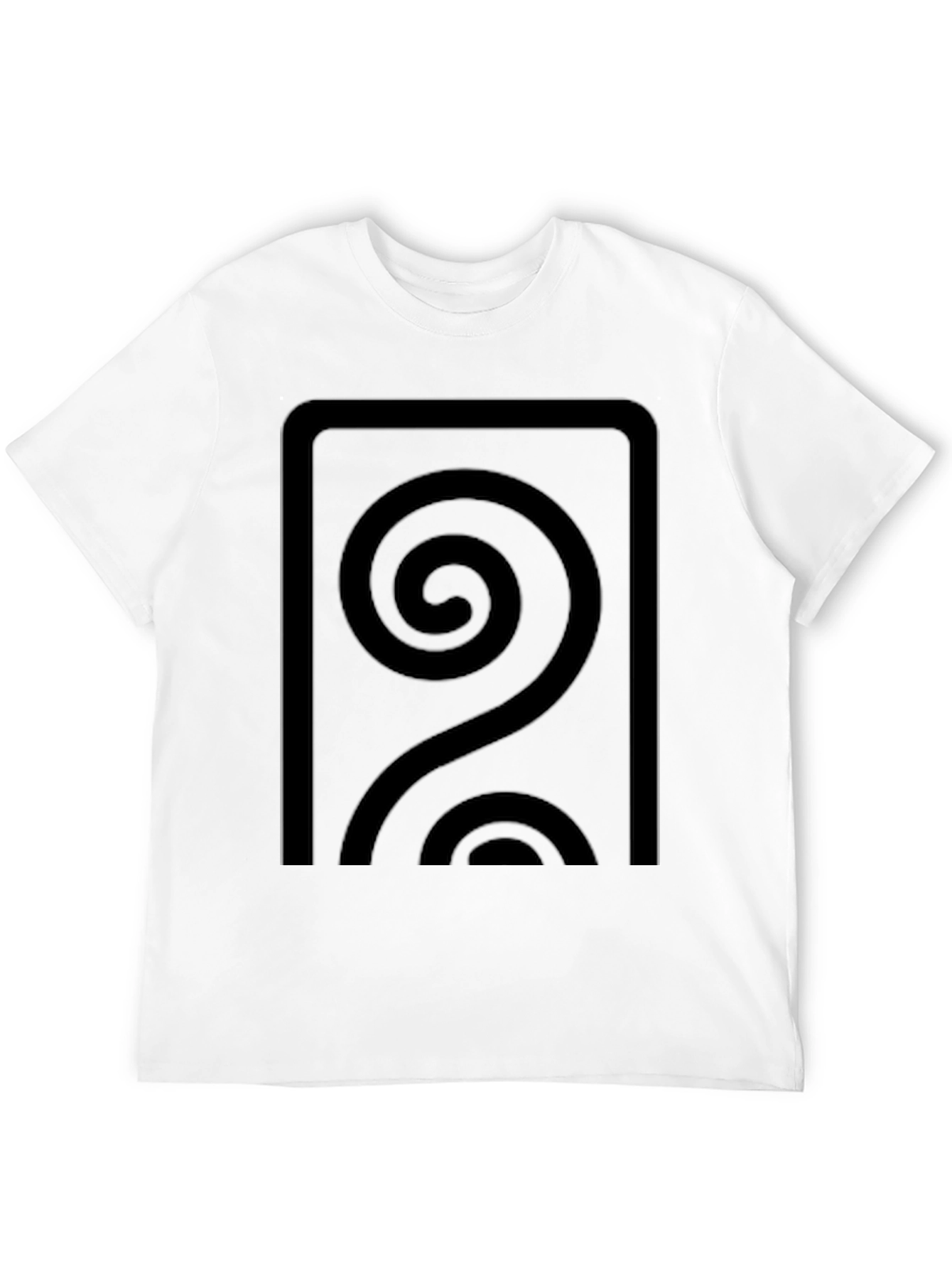 Black T-Shirt with Geometric Spiral Design