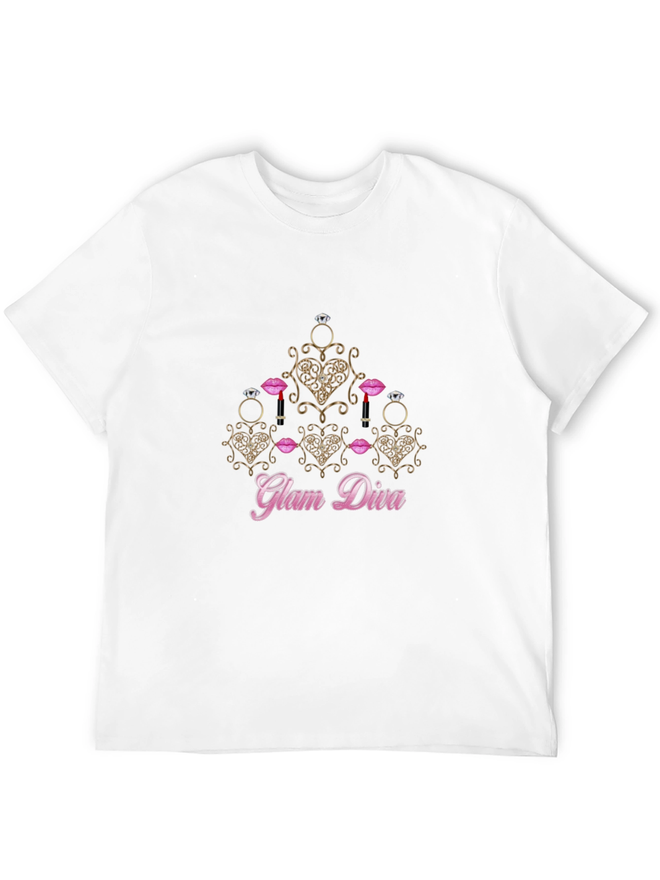 Glam Diva Graphic Black T-Shirt