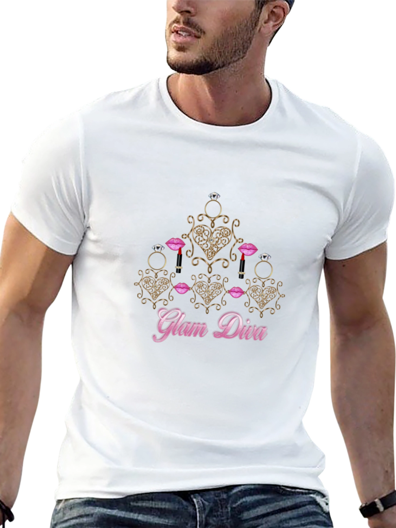 Glam Diva Graphic Black T-Shirt