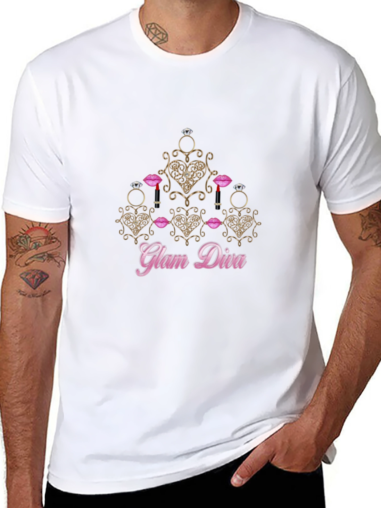 Glam Diva Graphic Black T-Shirt