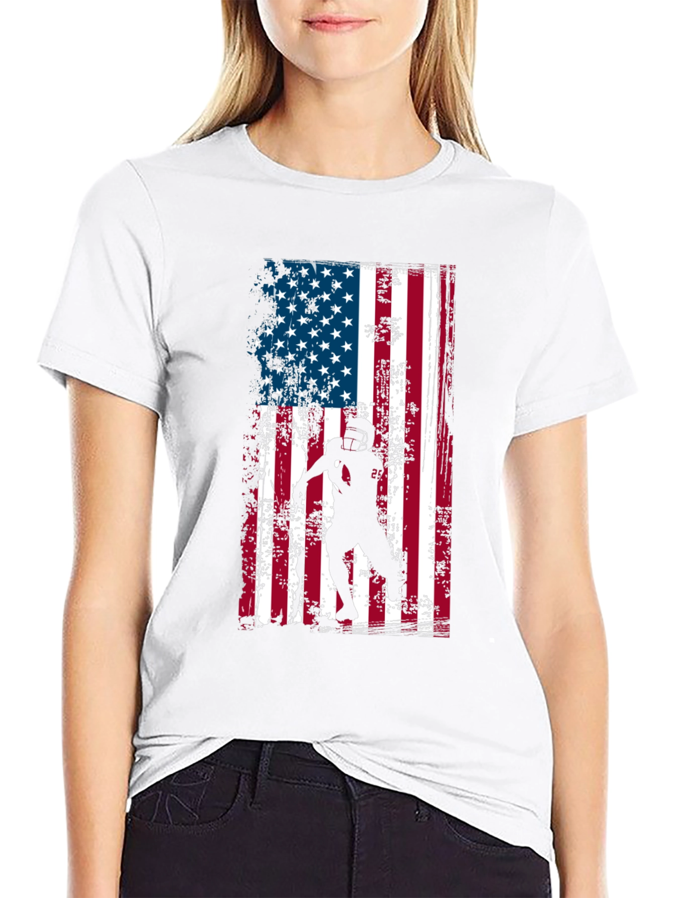 American Flag Football T-Shirt