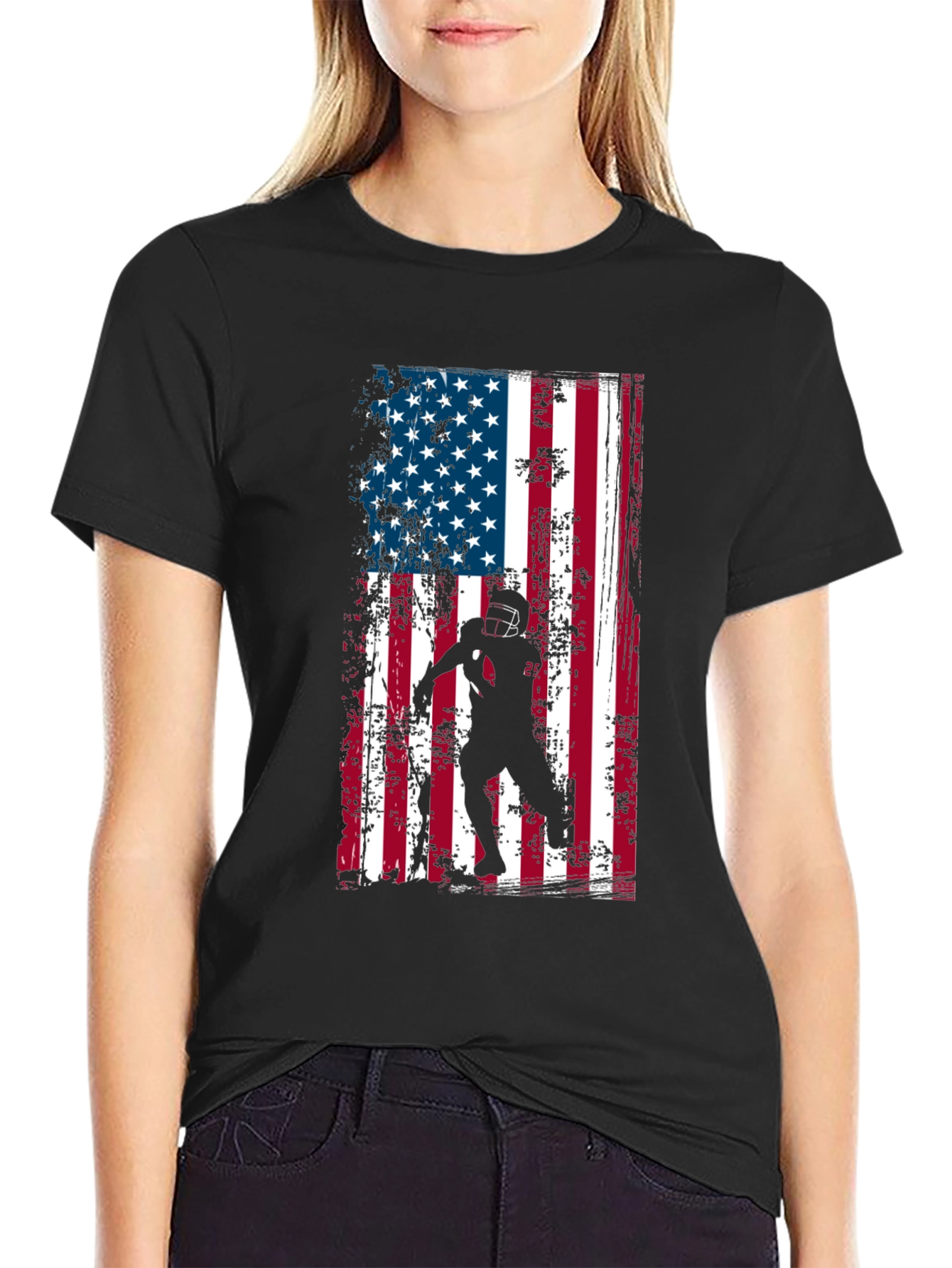 American Flag Football T-Shirt