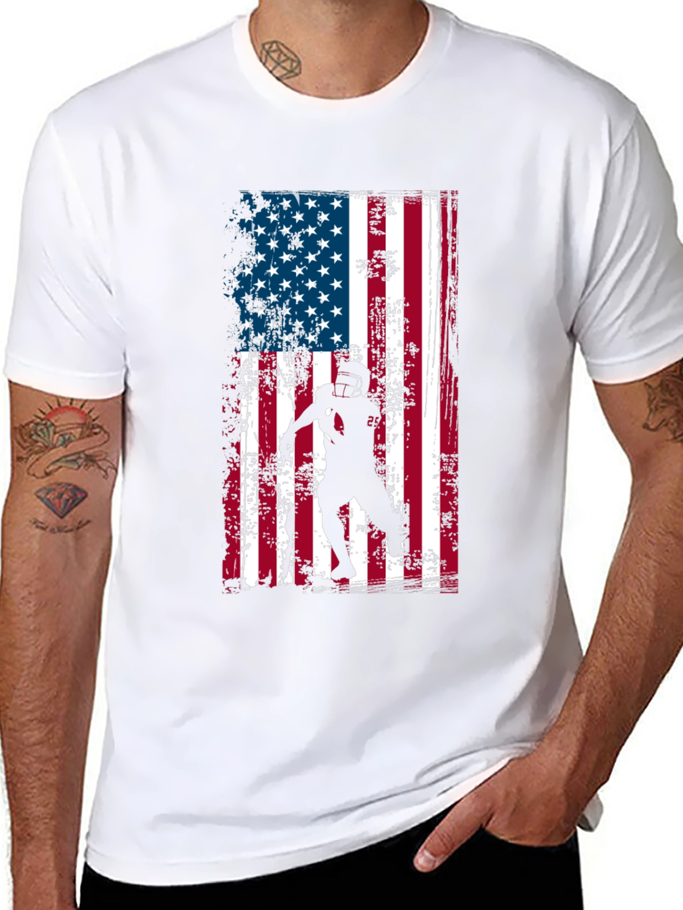 American Flag Football T-Shirt