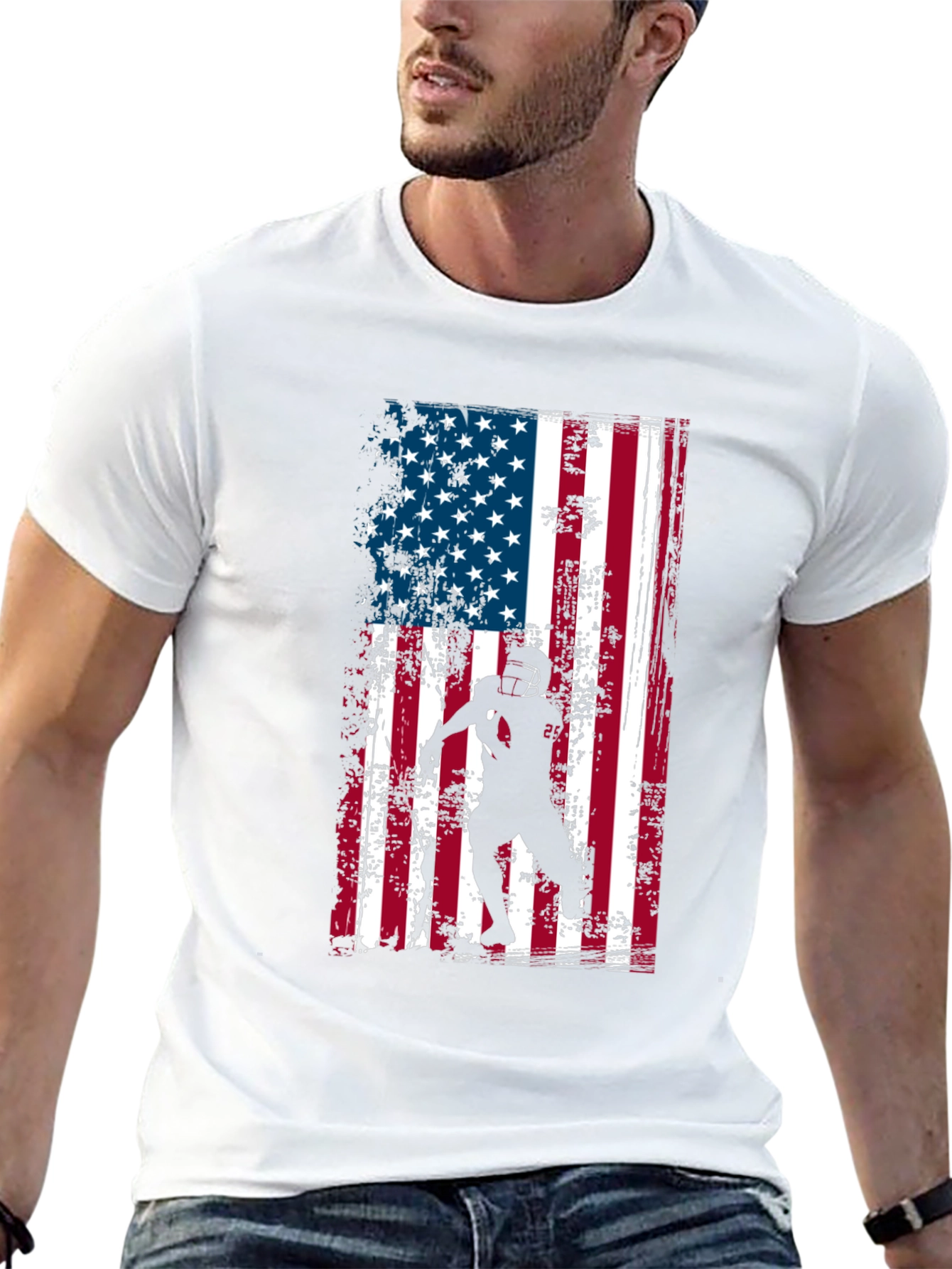 American Flag Football T-Shirt