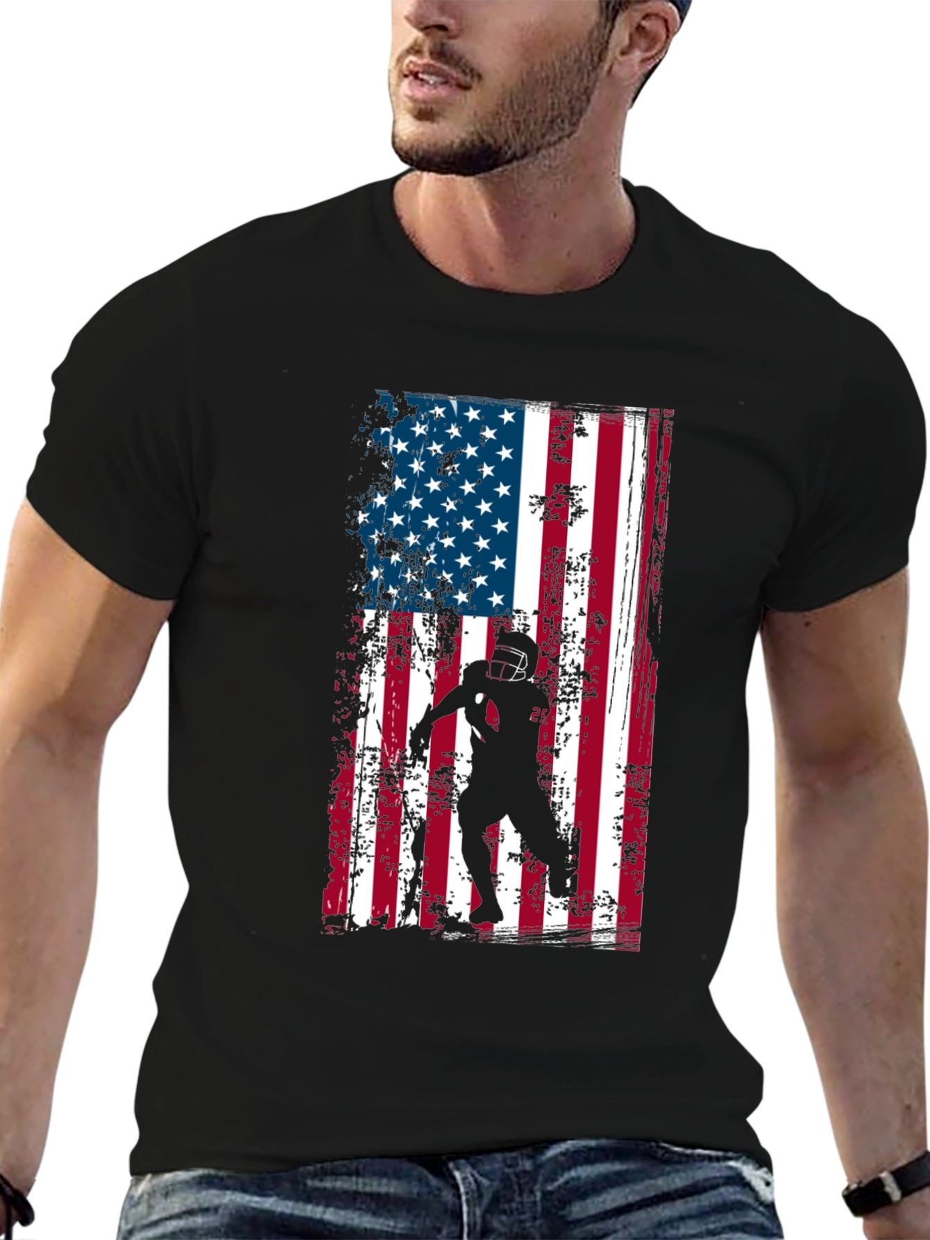 American Flag Football T-Shirt