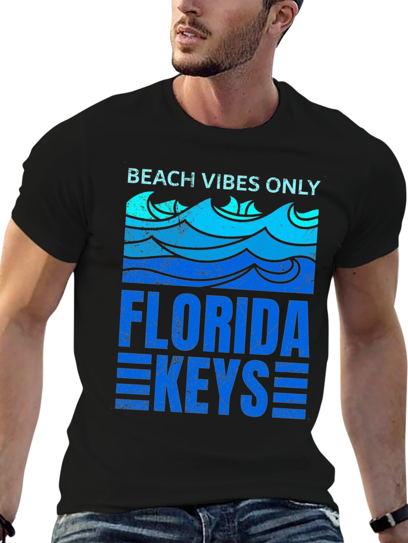 Beach Vibes Only Florida Keys Graphic T-Shirt
