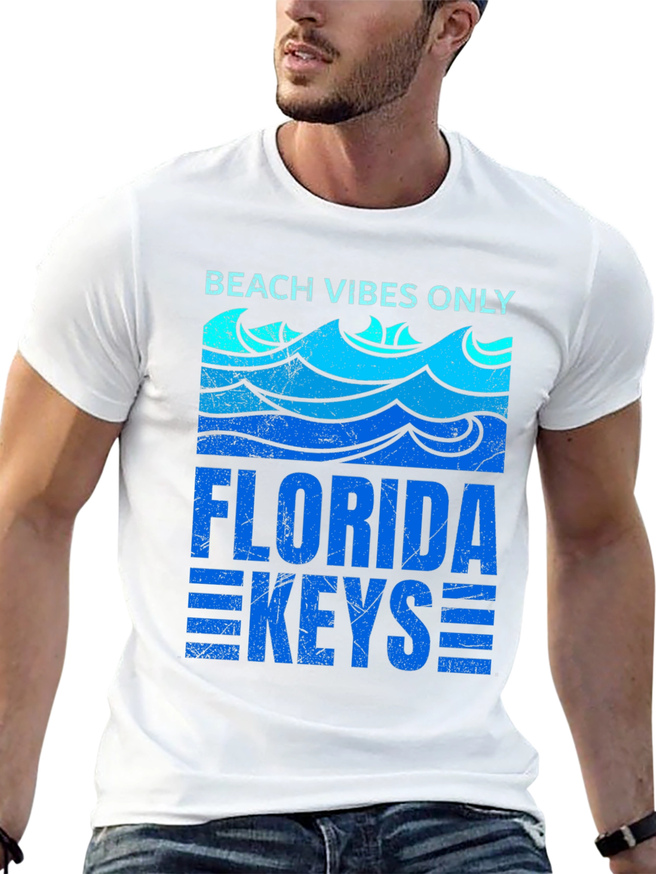 Beach Vibes Only Florida Keys Graphic T-Shirt