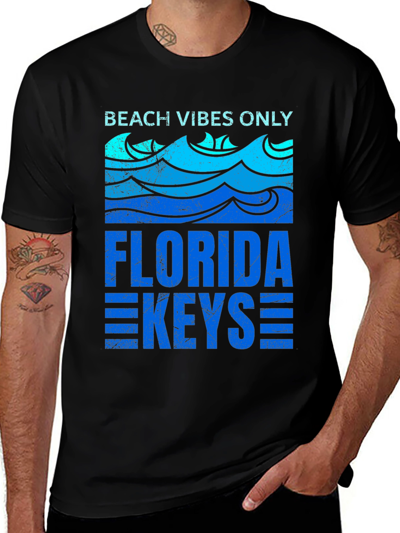 Beach Vibes Only Florida Keys Graphic T-Shirt