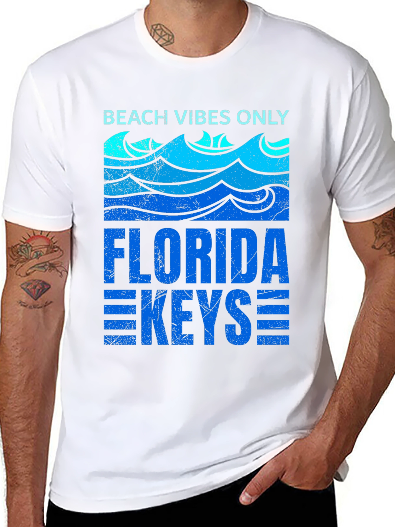 Beach Vibes Only Florida Keys Graphic T-Shirt