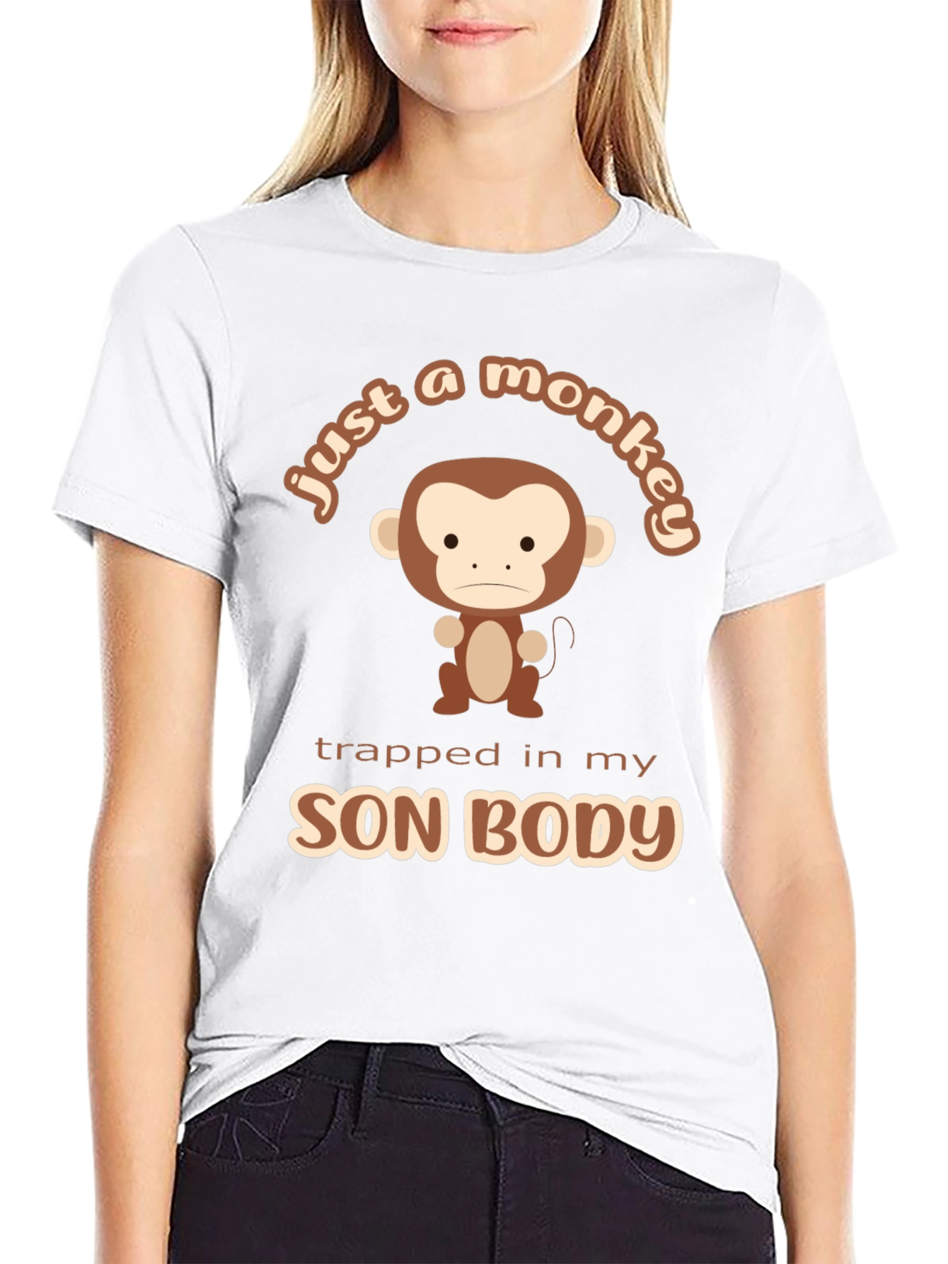 Funny Just a Monkey Graphic T-Shirt