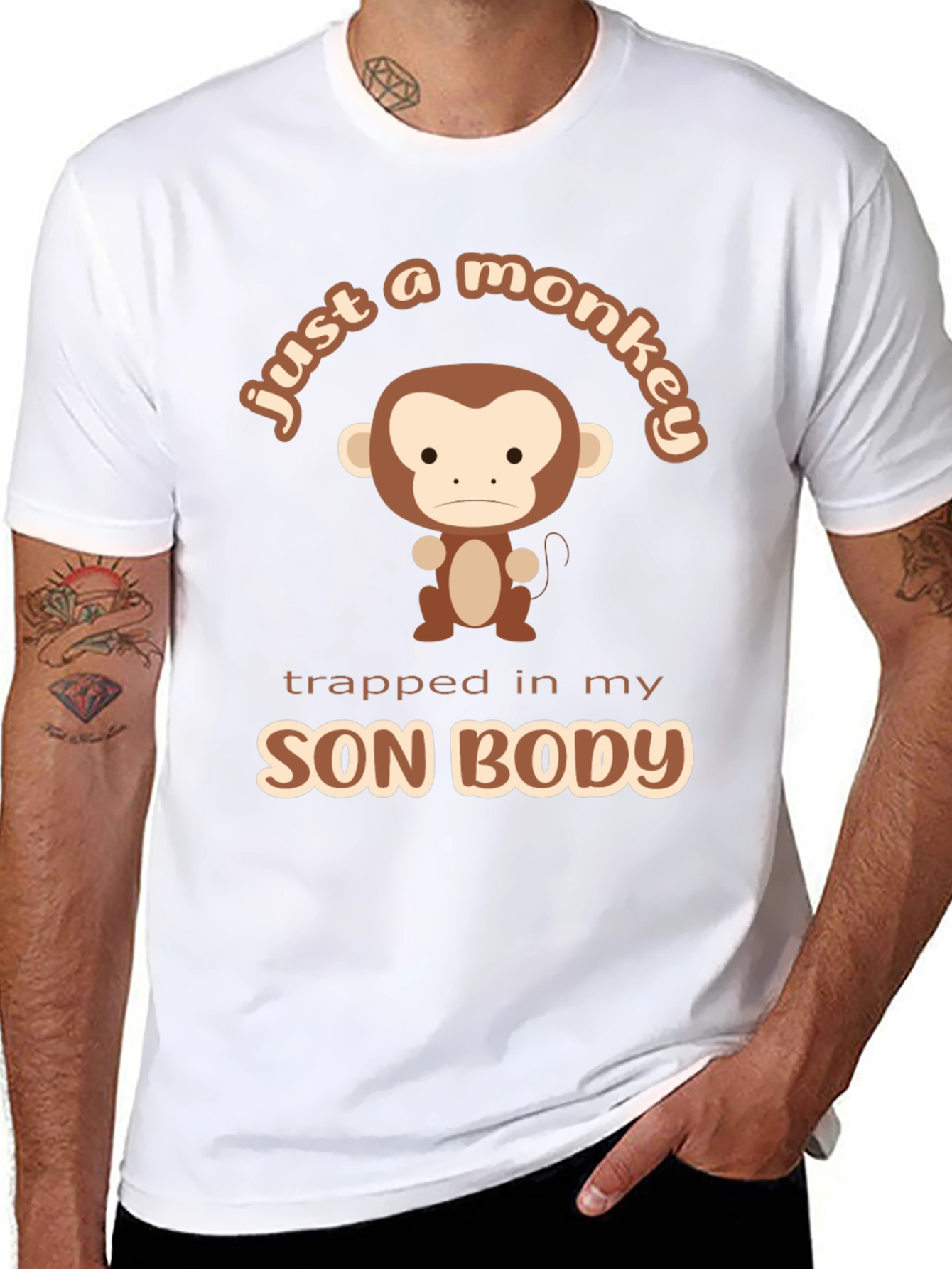 Funny Just a Monkey Graphic T-Shirt